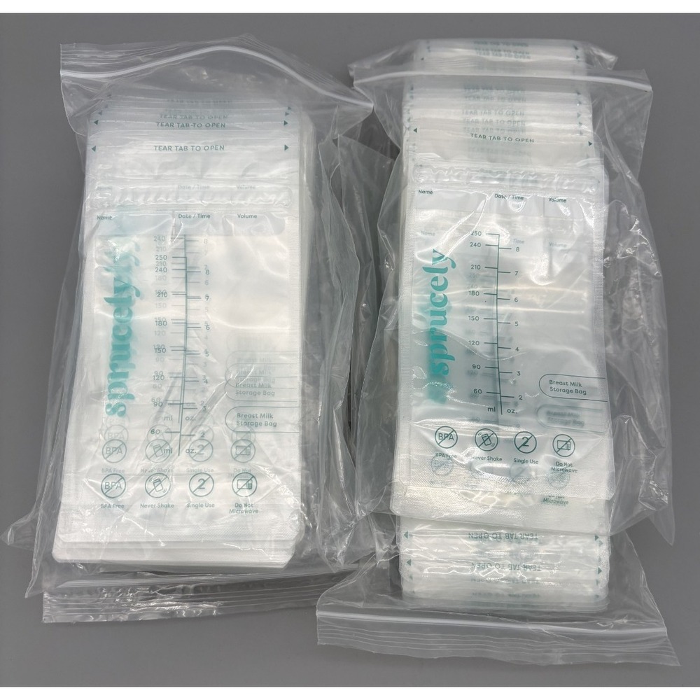 Sprucely Breast Milk Storage Bags 300 Count, 8 fl oz (6 bags, 50 ea.) NEW No Box